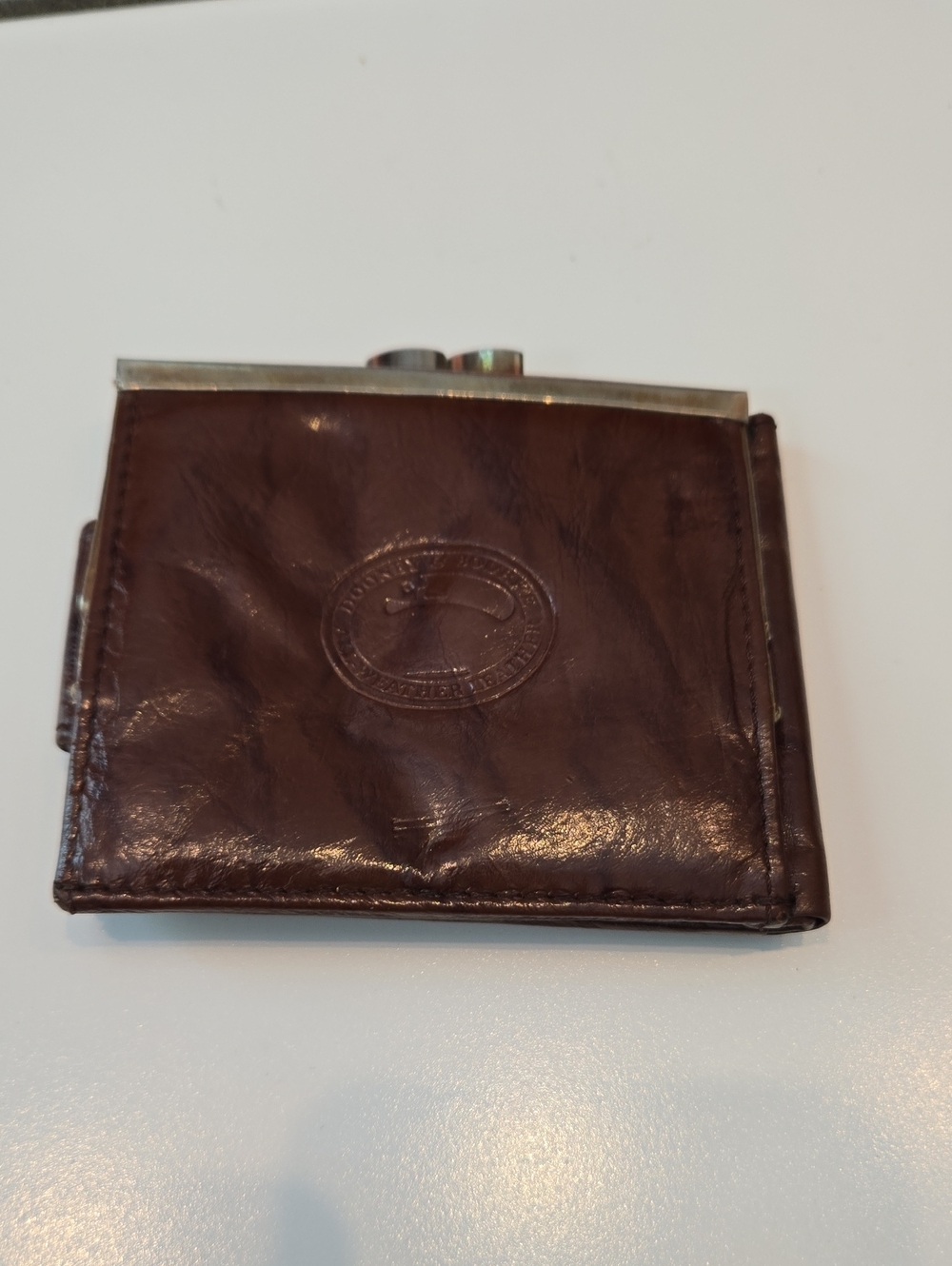 Vintage Dooney & Bourke Brown Leather Coin Wallet
